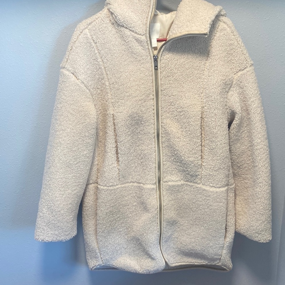 H&M Hooded Faux Shearling Jacket